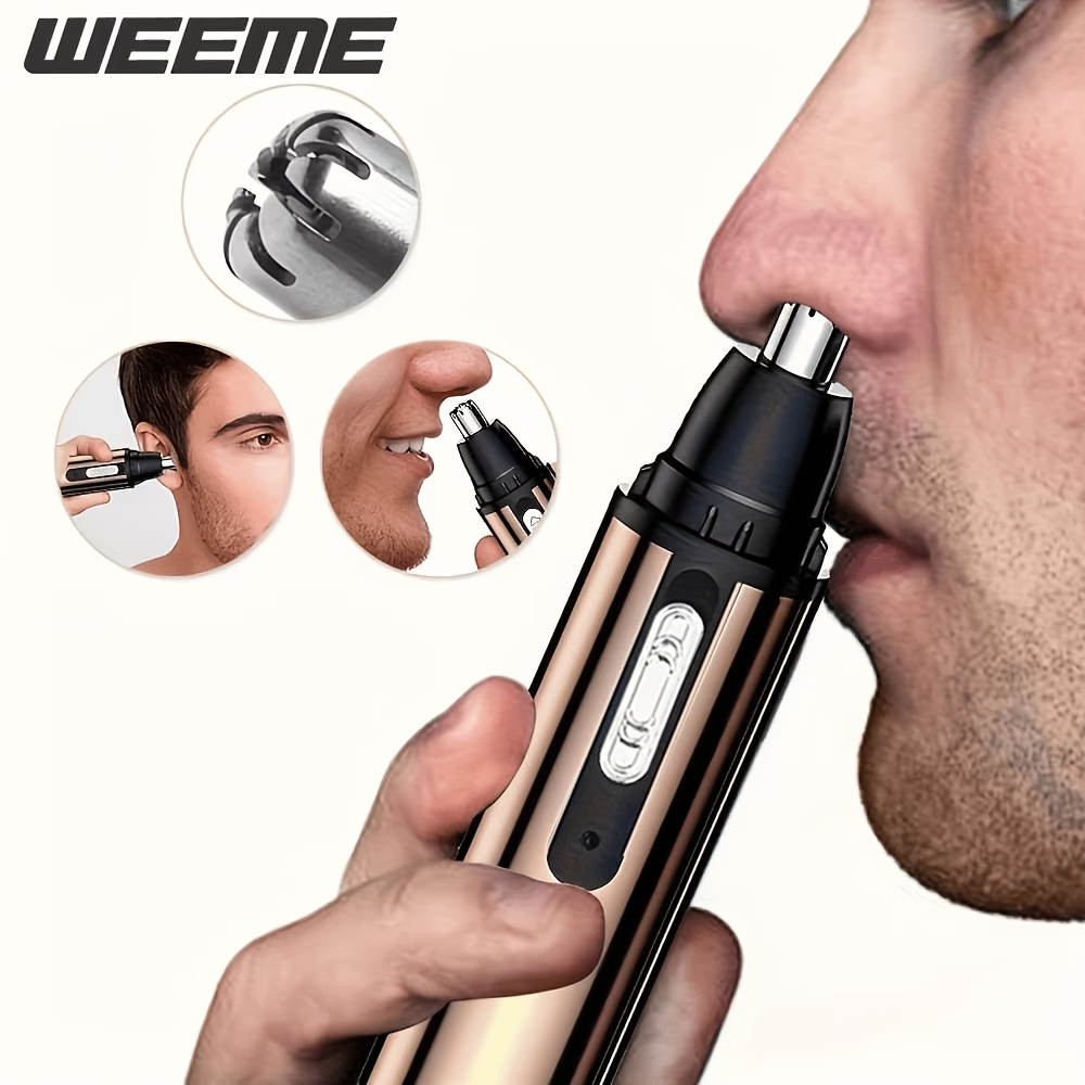 Electric Nose Hair Trimmer, USB Rechargeable Nose and Ear Hair Clipper, Unisex Nose Shaver, Eyebrow and Facial Hair Removal Device