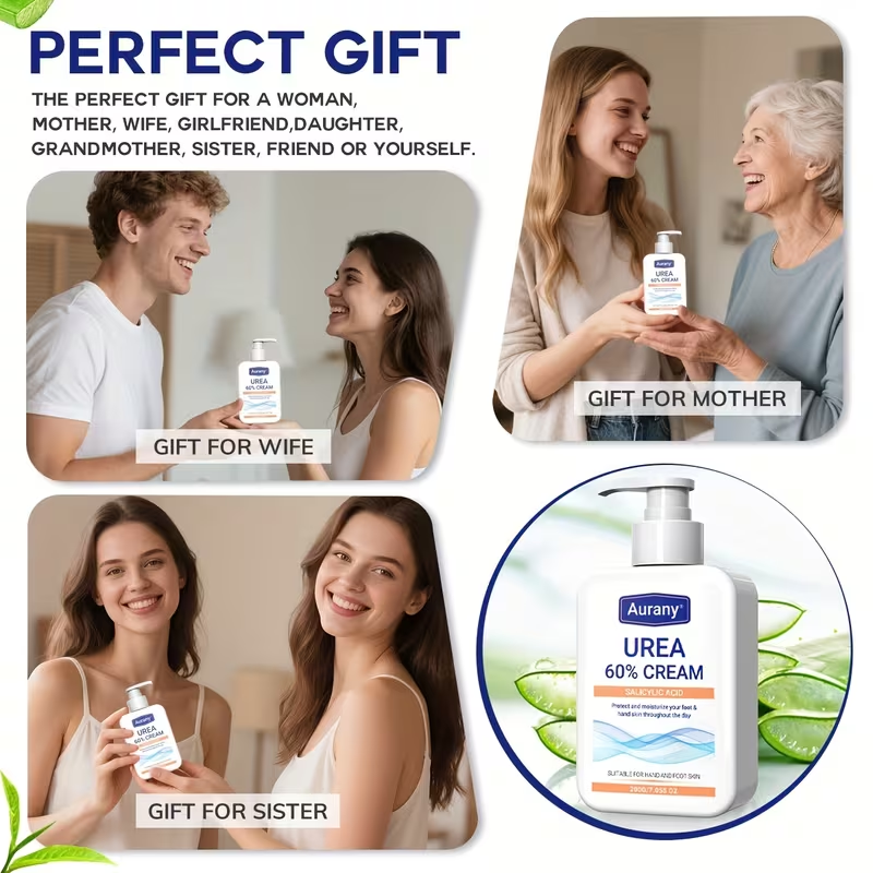 Of Cream with 60% Urea, Designed for Hands And Feet, Enriched with Salicylic Acid, Aloe Vera, Jojoba, And Tea Tree, Providing Long-Lasting Hydration for Dry Skin on Hands, Feet, And Elbows Throughout The Day
