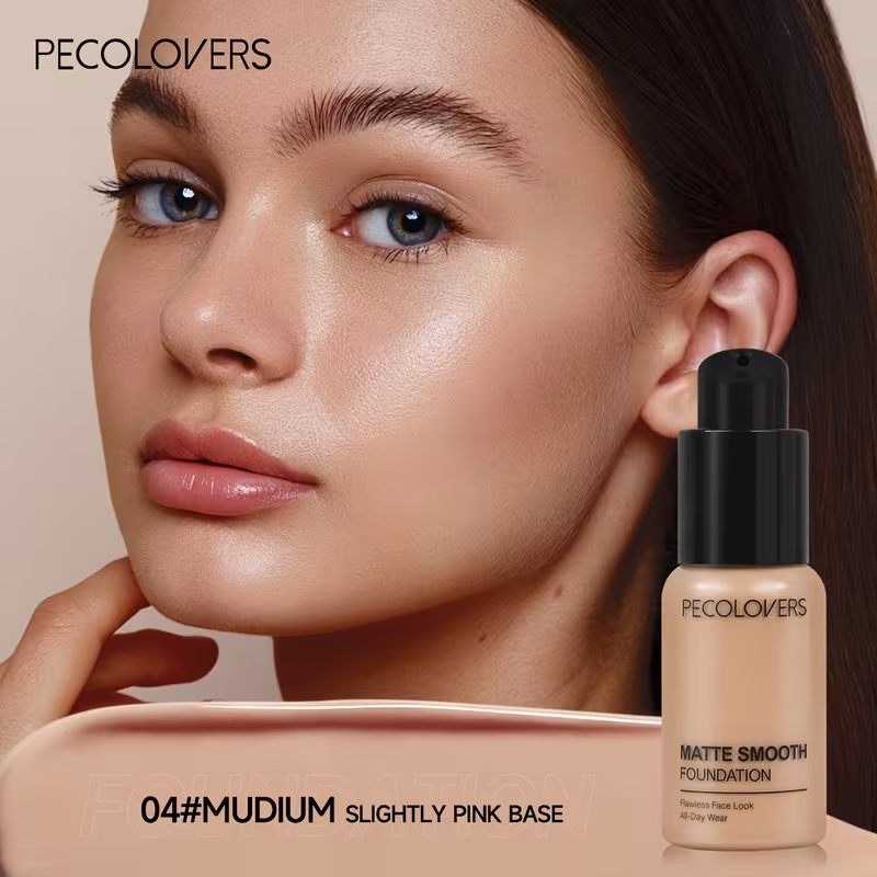 Pro Flawless Liquid Foundation - Full Coverage, Natural Matte Finish, Waterproof, Long-Lasting Concealer for Dark Circles,, Blemishes, and Imperfections - Suitable for All Skin Types and Tones