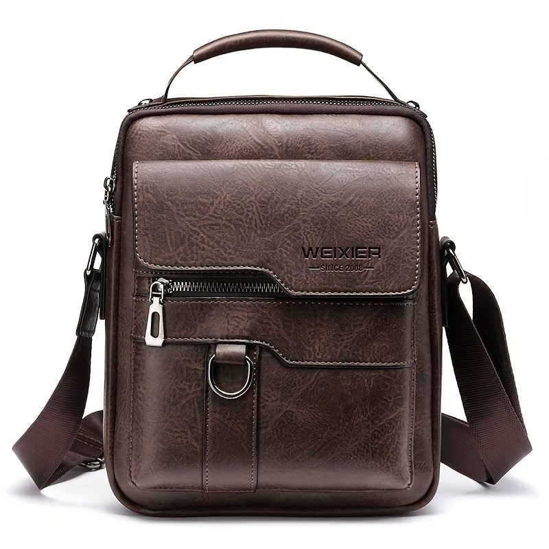 Fashionable High-End Vintage Shoulder Bag, Vertical Business Versatile Casual Crossbody Commuter Messenger Bag