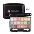 18 Shades Long Lasting Matte Eyeshadow Palette - Plant Squalane, Pearly Finish, Earth Tones, Natural Colors, Gift for Women