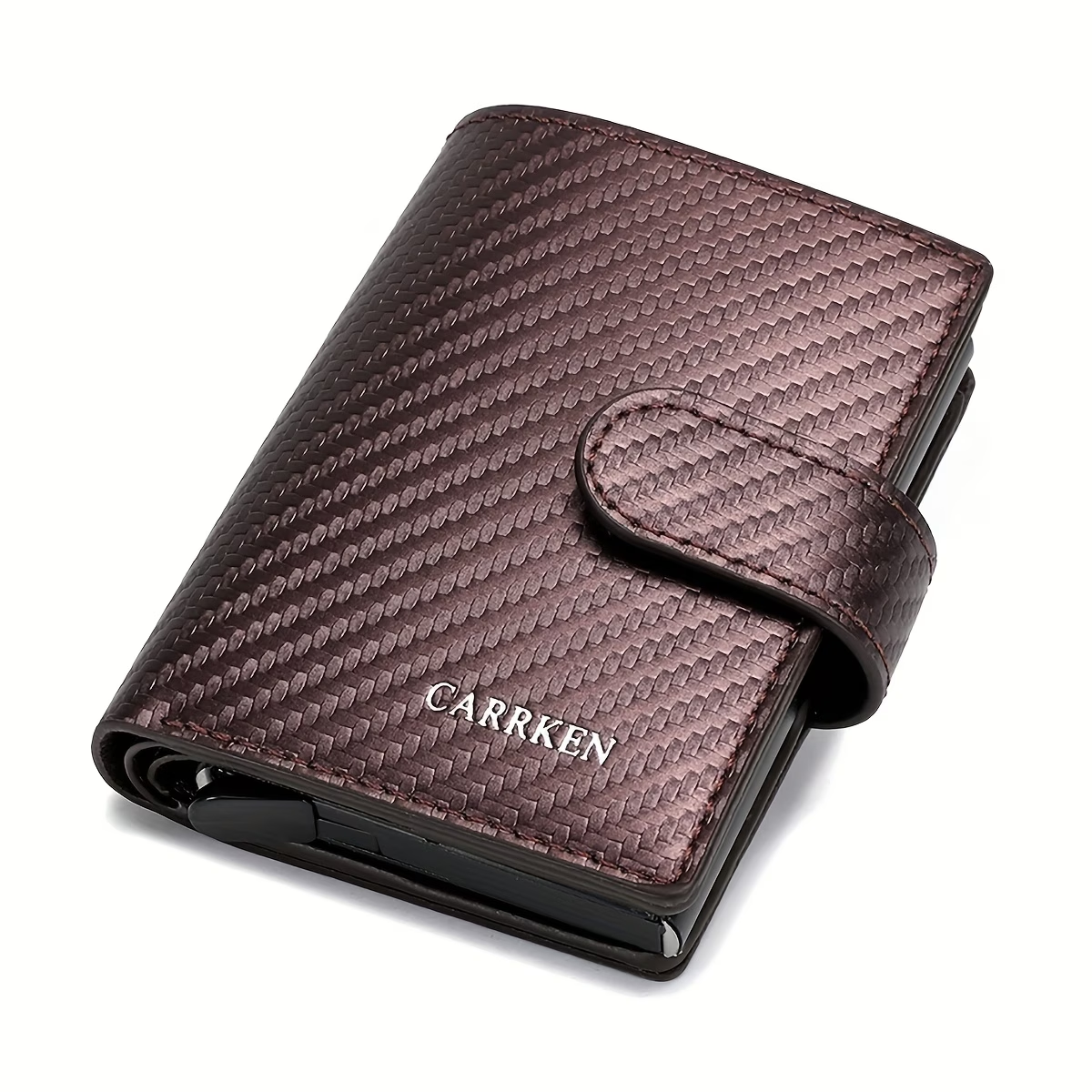 1pc Men's Business Fashion Buckle Spring Card Holder, Multi-functional Large Capacity Wallet, Ideal Gift for Men