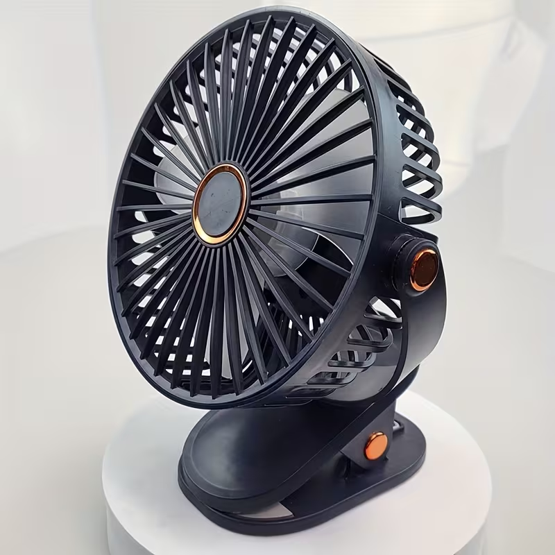 Summer USB Charging Portable Fan, Can Be Clipped, Stood, Or Hung, 4 Colors Optional, 5 Wind Speed Levels Adjustable, Multi-Angle Adjustable, Comfortable Cooling, Detachable And Washable, Suitable for Home, Office, Outdoor, Dormitory, Gift Giving