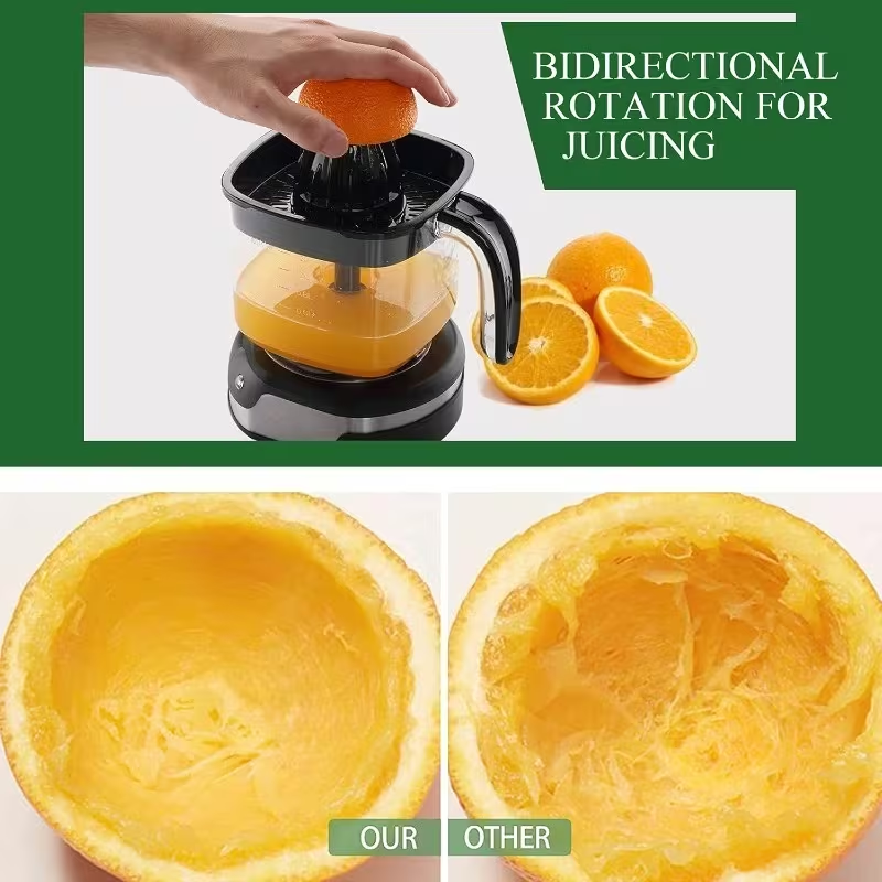 [Effortless Orange Juicer] Stainless Steel, Effortless Orange Juicer | Portable Citrus Press for Orange & Lemon Juice, Easy Clean, Healthy Juicing, Black, 1.2L