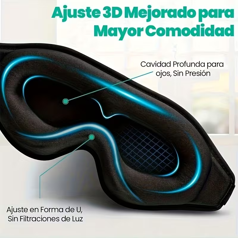 1pc Sleep Mask, 3D Deep Contour Eye Mask with Adjustable Straps to Fit Different Head Shapes, Universal Eye Mask for Men and Women to Block Light, 100% Blackout Soft and Comfortable Eye Mask for Night Shifts, Travel, Yoga, Naps, Black, for Bedroom