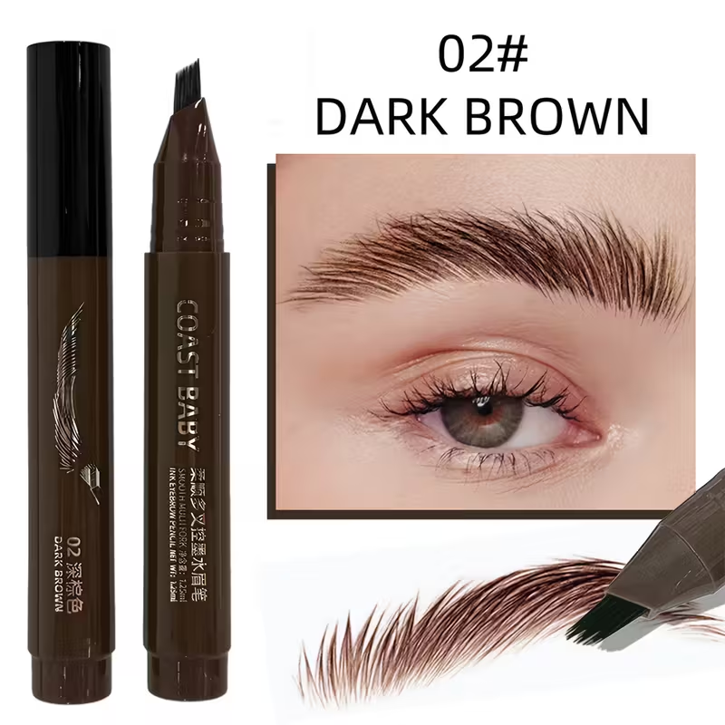 Dual-Effect Quick-Result Waterproof Eyebrow Pencil: Multi-branch Brush Head Design for Defining Each Eyebrow Hair with a Single Stroke + Precise Hairline Filling. Waterproof, Long-lasting Color That Resists Smudging. Three-dimensional Hair-like Flow