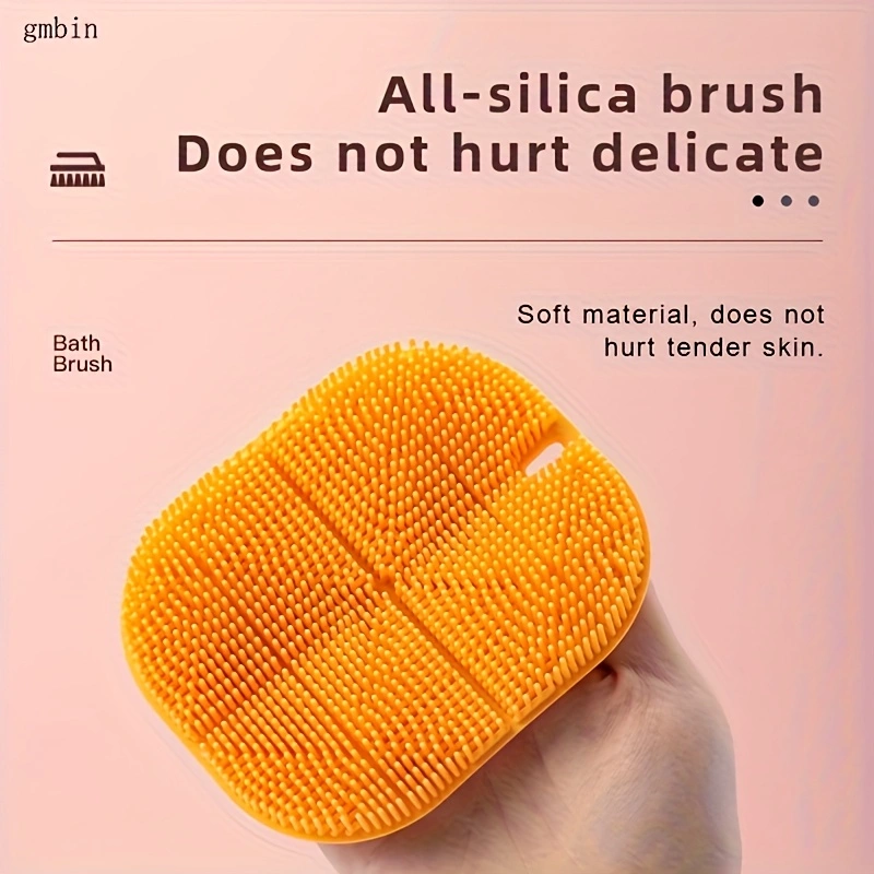 Skin massage brush. Features a handle for easy grip, and soft silicone bristles that are gentle on the skin. Practical for daily home care, easy to clean and maintain. A massage and cleaning brush.