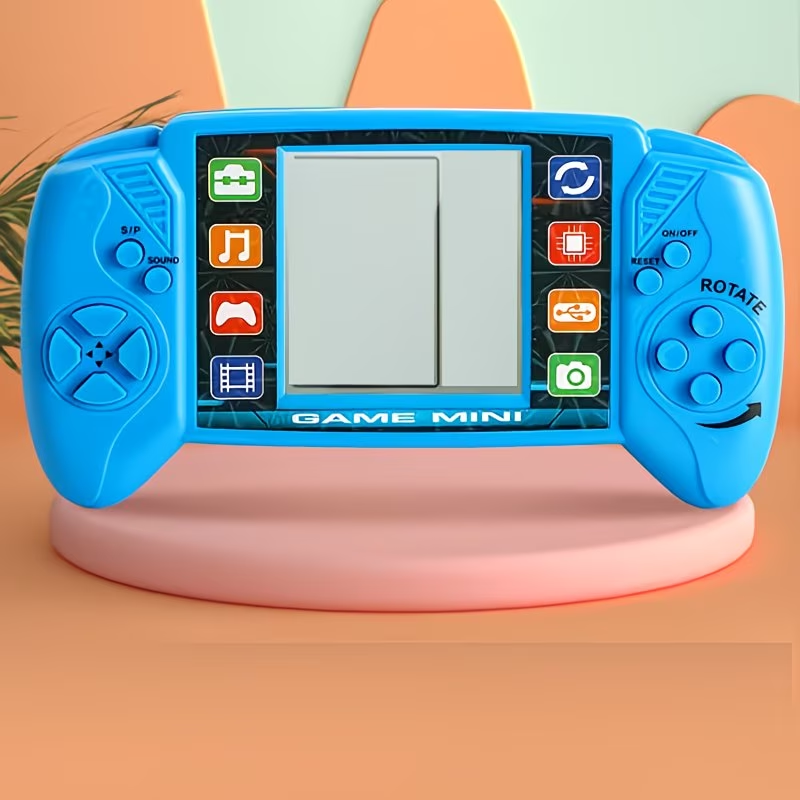 1pc Retro Handheld Game Console, Durable Plastic Portable Game Machine with Large Screen - Novelty Toy (Battery Not Included)