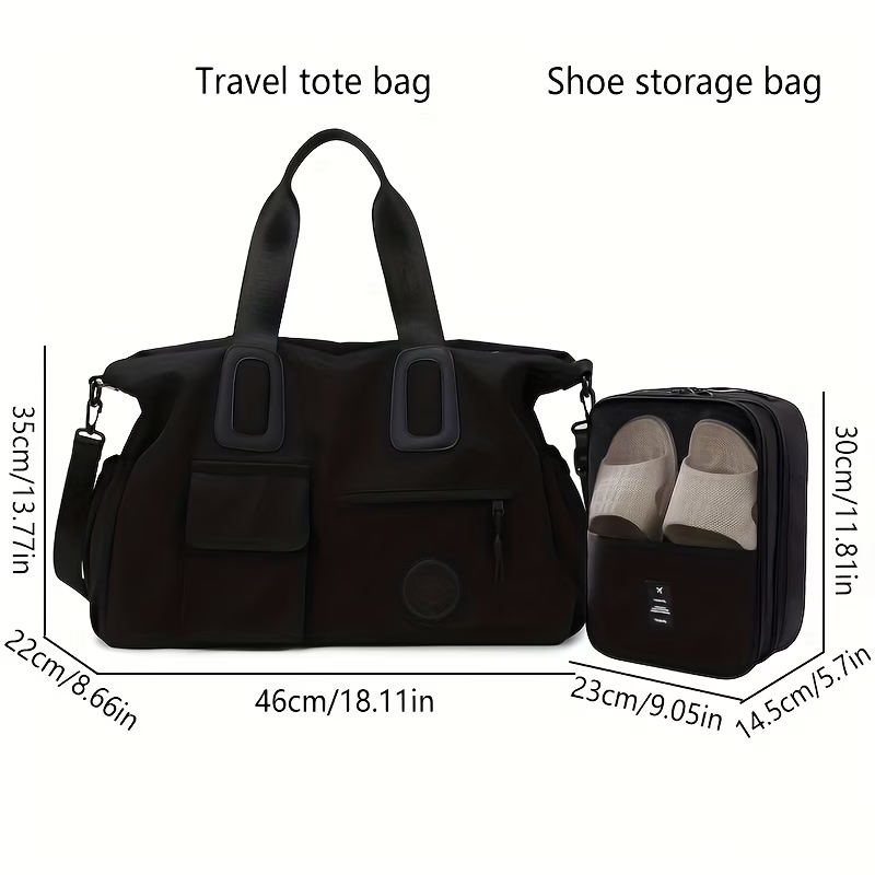 Chic Large Capacity Travel Duffle Bag - Lightweight, Portable Luggage with Shoe Compartment & Wet Pocket for Gym, Fitness, and Overnight Trips - Available in Coffee, Cream, Black - For Men & Women - Perfect for Travel & Fitness Enthusiasts - Ideal