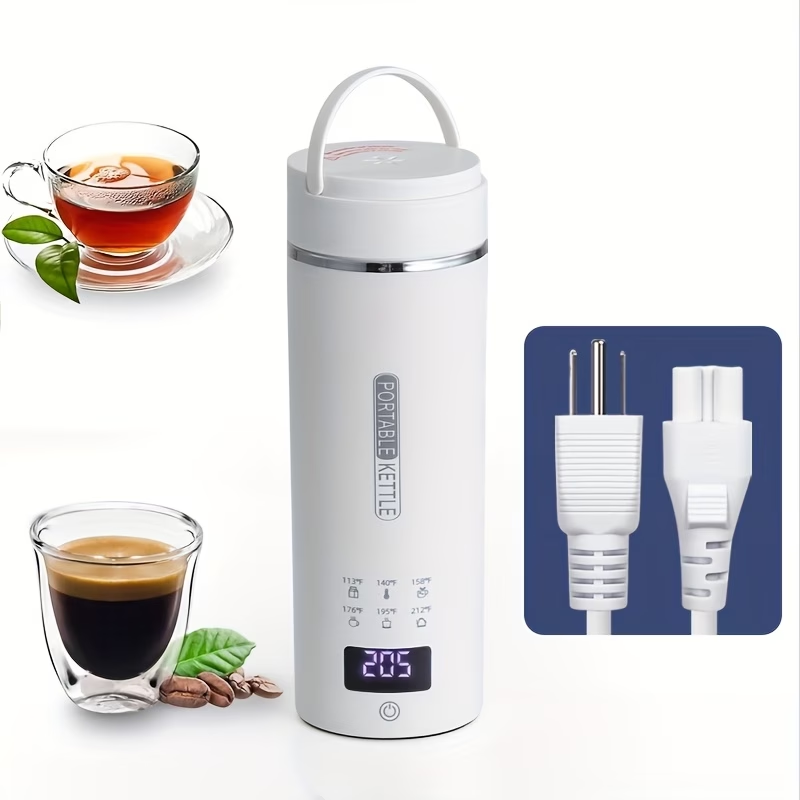 1pc Travel Electric Kettle, Portable Mini Water Boiler with 6 Temperature Settings, 304 Stainless Steel, Auto Shut-Off and Boil-Dry Protection, BPA-Free, 15.22oz, Suitable for Brewing Coffee, Flower Tea, and Milk