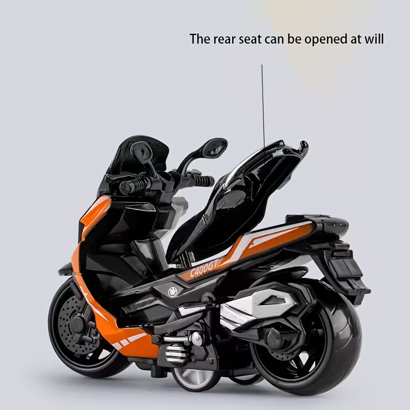 1pc of Creative Pull-Back Motorcycle Toy, a Realistic Pull-Back Scooter for Children, Featuring a Movable Handlebar And a Liftable Back Seat, a Cool Scooter Model
