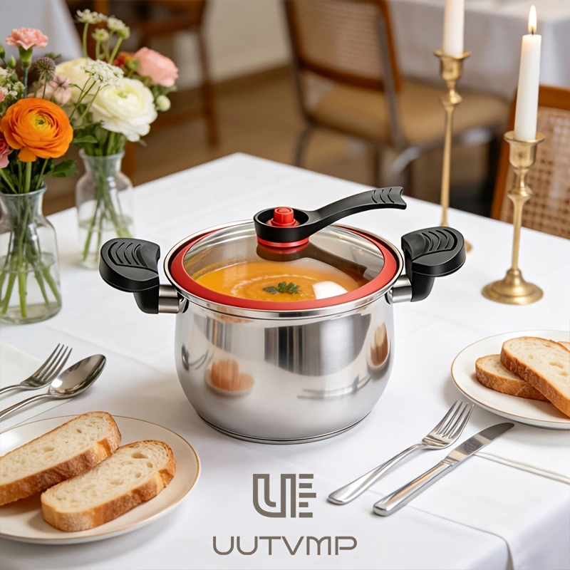 Multifunctional large-capacity stew pot, stainless steel braising pot, stock pot, explosion-proof large-bellied pot