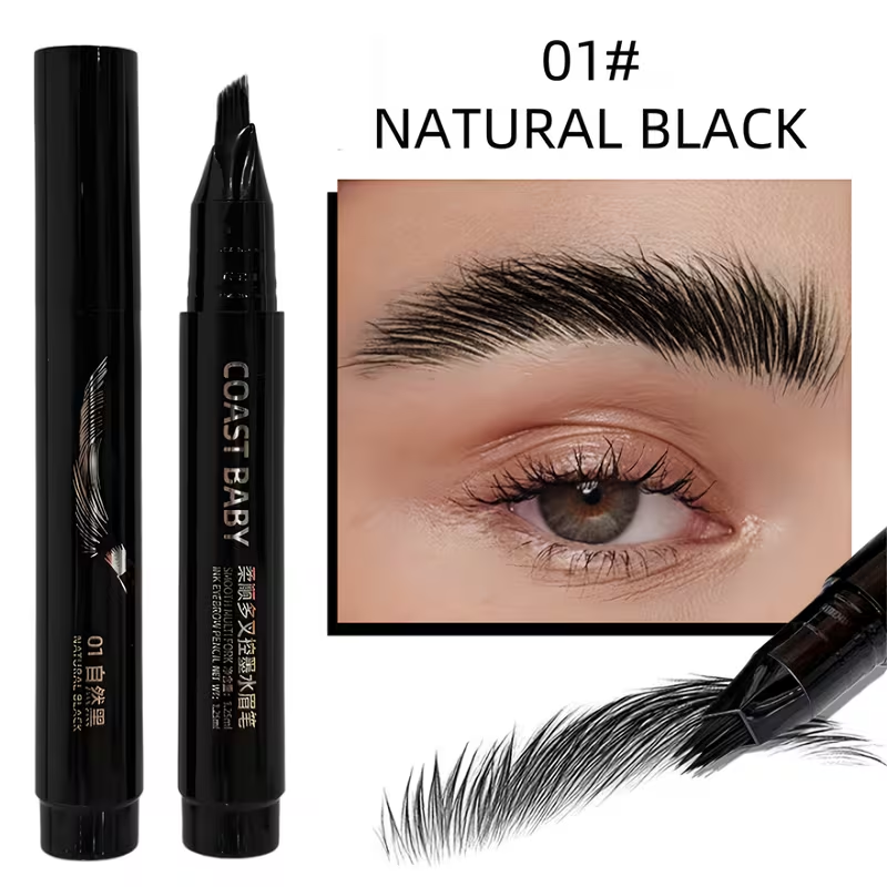 Dual-Effect Quick-Result Waterproof Eyebrow Pencil: Multi-branch Brush Head Design for Defining Each Eyebrow Hair with a Single Stroke + Precise Hairline Filling. Waterproof, Long-lasting Color That Resists Smudging. Three-dimensional Hair-like Flow