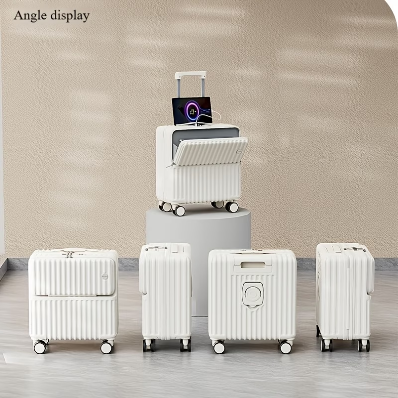 Front-Opening Convenient Small Carry-On Suitcase 20Inch Luggage Rolling Case Multi-Functional Travel Case Lightweight Password Case Small Size