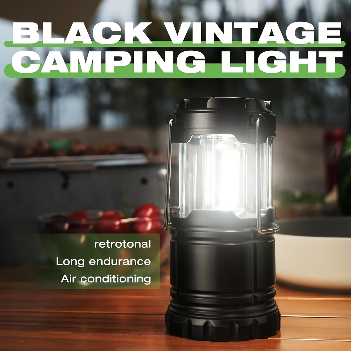 4pcs Super Bright Led Camping Lanterns | Portable, Collapsible Emergency Flashlights, Abs Material With Matte Metal End, Ideal For Camping, Outdoor Activities, And Home Use, Non-Water Resistant, Button Switch, Without Battery
