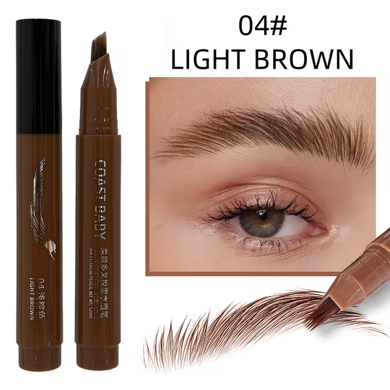 Dual-Effect Quick-Result Waterproof Eyebrow Pencil: Multi-branch Brush Head Design for Defining Each Eyebrow Hair with a Single Stroke + Precise Hairline Filling. Waterproof, Long-lasting Color That Resists Smudging. Three-dimensional Hair-like Flow