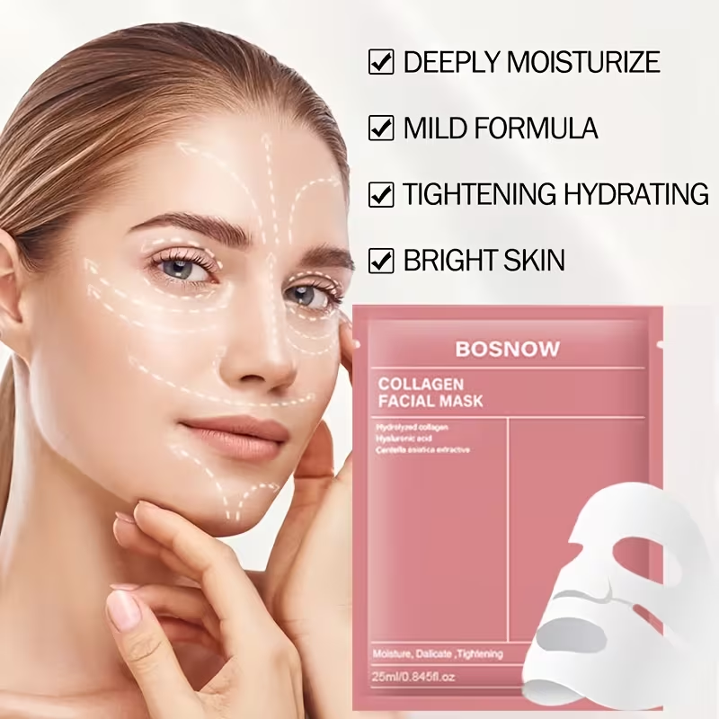 5pcs Instant Lifting Collagen White Mask • Moisturizing and Moisturizing • Keep the Skin Hydrated and Full • Firm the Skin • Make the Skin More Firm and Smooth • Make the Skin Look More Beautiful and Shiny • Suitable for Dry and Sensitive Skin