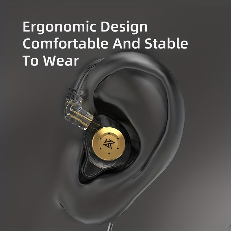 KZ EDX PRO in Ear Earphones Headphones with Wired IEM Earbuds Hifi Deep Bass Sound Over Ear Headset with New 10Mm Dynamic Driver, Detachable Cable, Ear Tips