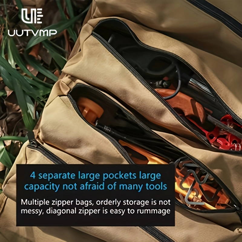 Tool Organizer Bag – Suitable for Outdoor, Camping, and Hiking Gear; Features Wall-Mountable, Handheld, and Crossbody Carrying Options.