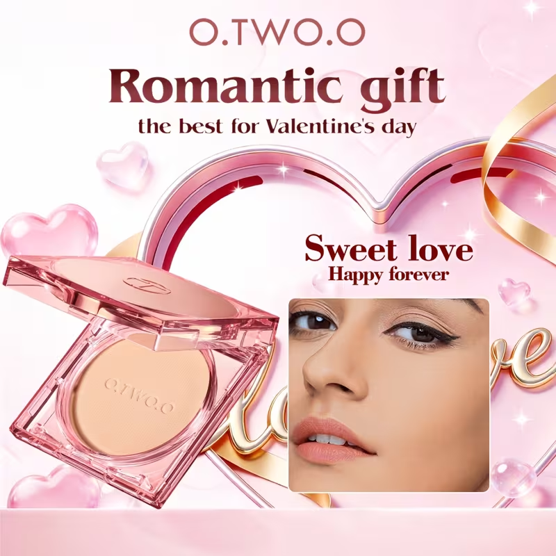 O.TWO.O 3D Soft Focus Face Powder Waterproof Long Lasting Oil Control 24H Natural Skin Tones Anti-Transfer, Non-Absorbent for All Skin Types & Tones, Includes Puff Makeup Powder Foundation Daily Essential Otwoo Makeup for Women