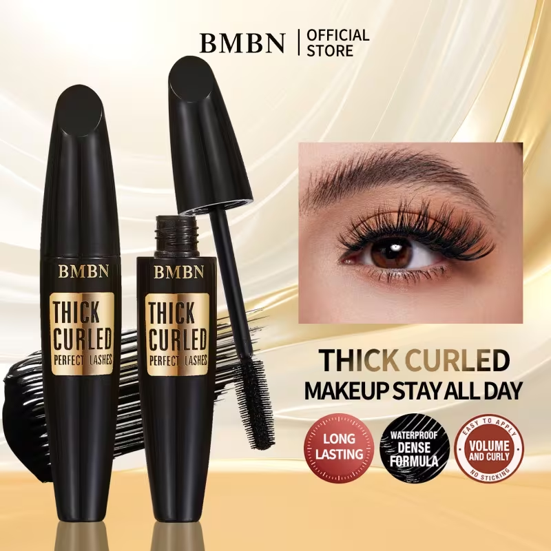 4D Waterproof Mascara for Volume, Provides Long-Lasting Curl And Length to Lashes, Deep Black Color, No Clumps for Striking Eyes