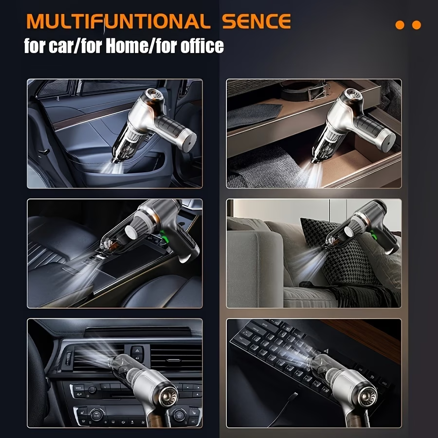 2In1 Cordless Handheld Vacuum Cleaner High Power Vacuum Cleaner Car Vacuum Blowing All-In-One Machine Portable Powerful Vacuum Cleaner with Household Dust Removal Floor Brush Head
