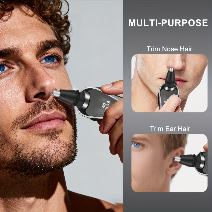 3-In-1 Electric Shaver, Rotary Shaver, Sideburns Trimmer, Nose Hair Trimmer; USB Charging, 3D Floating Shaving, Clean Shaving, Men'S Holiday Gift