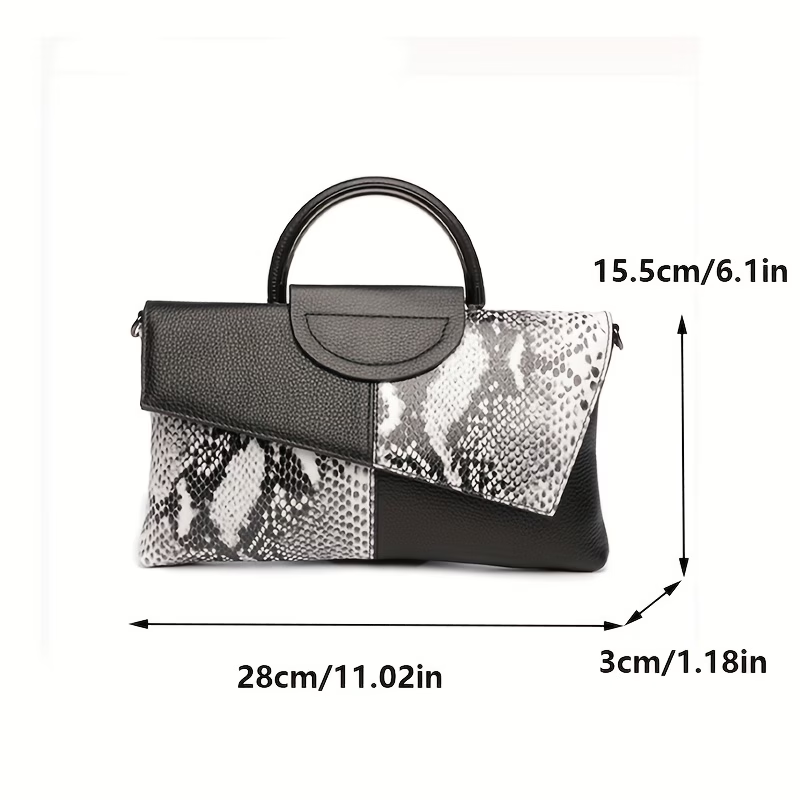 PU Synthetic Faux Leather Women'S Shoulder Crossbody Bag Fashion Alligator Pattern Flap Handbag