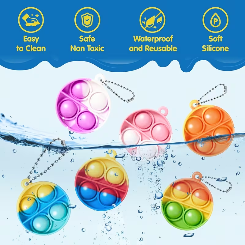 30pcs  Assorted Party Favor Toys, Including Pop Fidget Toys And Mini Push Bubble Pops, Perfect As Birthday Gifts Or Classroom Prizes for Goodie Bags, Suitable for Christmas And Valentine'S Day, Available in Random Colors