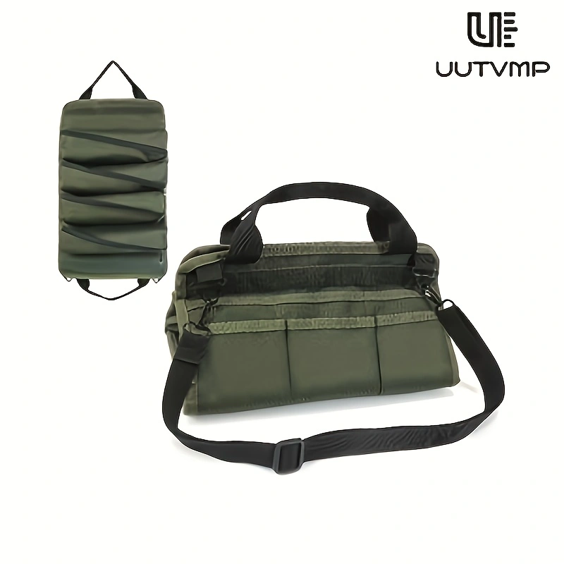 Tool Organizer Bag – Suitable for Outdoor, Camping, and Hiking Gear; Features Wall-Mountable, Handheld, and Crossbody Carrying Options.