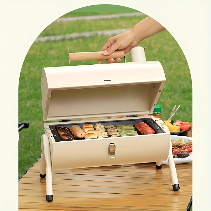 Double-sided barbecue grill, charcoal barbecue rack, outdoor chimney stove, outdoor camping barbecue grill
