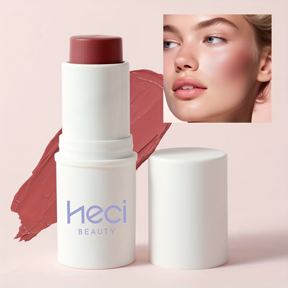 3-In-1 Cream Blush Stick, Long-Lasting Waterproof, Moisturizing, High Color Rendering, Easy to Carry, Spread/Smudge, Beginner-Friendly, Gentle/ Non-Irritating, Blush, Eyeshadow, Lipstick Multifunctional Facial Makeup, Christmas Valentine's Day Gift