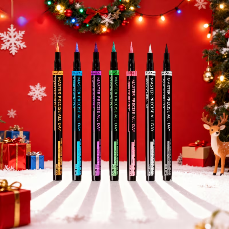 Dual-Headed Design Liquid Eyeliner And Eyeshadow Pencil, 7-Color, Long-Lasting & Non-Smudge, Fashionable Makeup for Spring And Summer