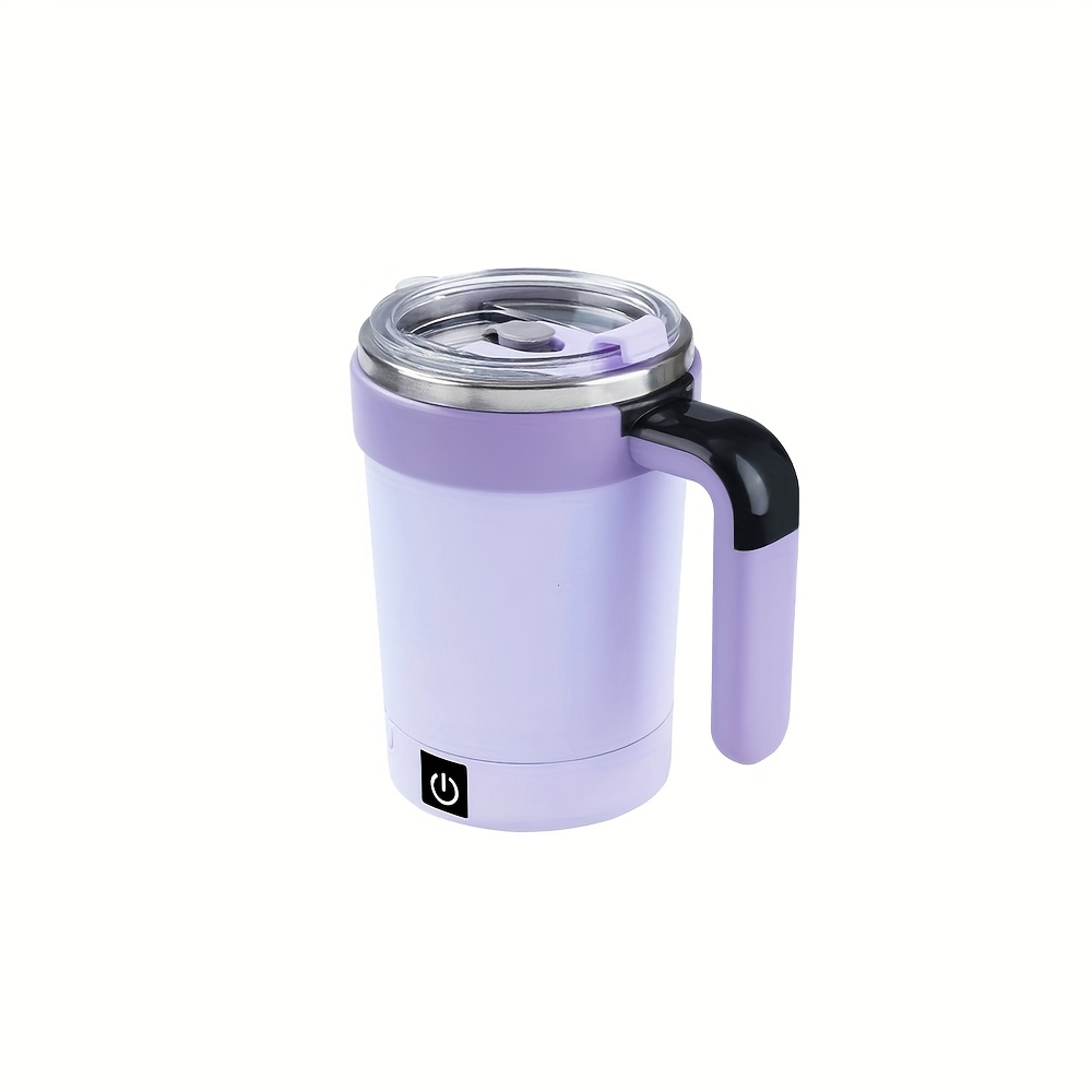 New fully automatic blender cup with temperature display, stainless steel straw, capable of blending shakes, coffee, and milk powder, detachable base, Type-C charging port, and a battery life of 60 minutes