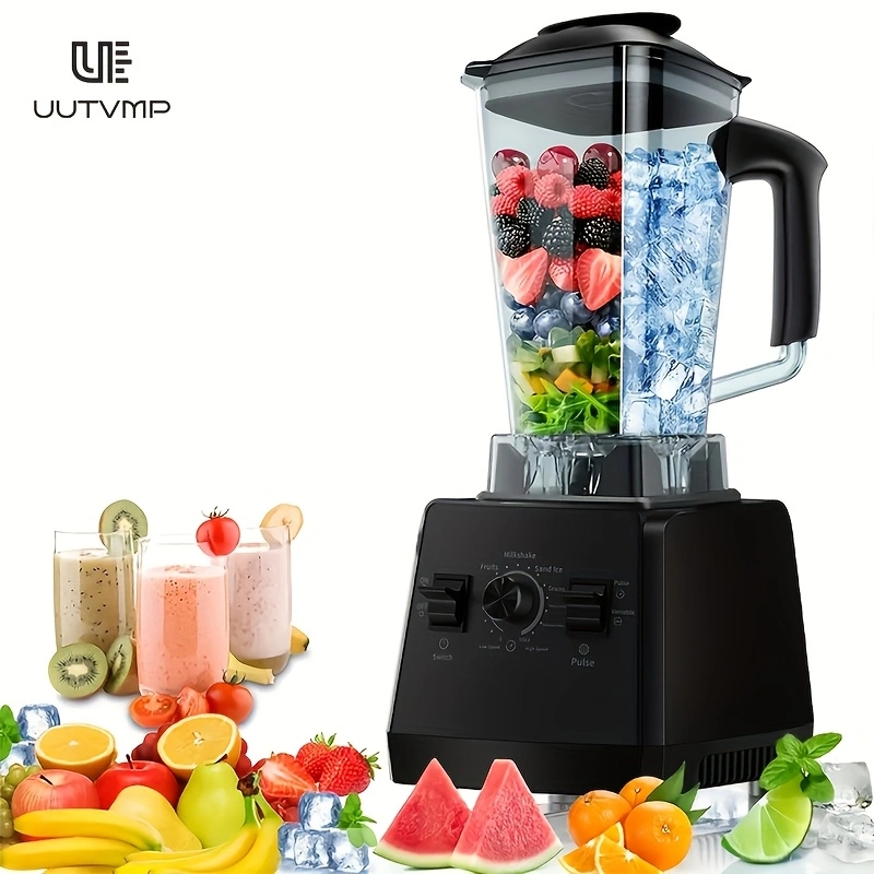 Household Multi-functional Nutrition Juicer & Smoothie Blender, 10 Seconds Ice Crushing, Easy to Clean, Push Button Operation, 8-Blade Stainless Steel Cutter, Comes with 1 Cleaning Brush, EU Plug, 2L Large Capacity, 15 Speed Levels
