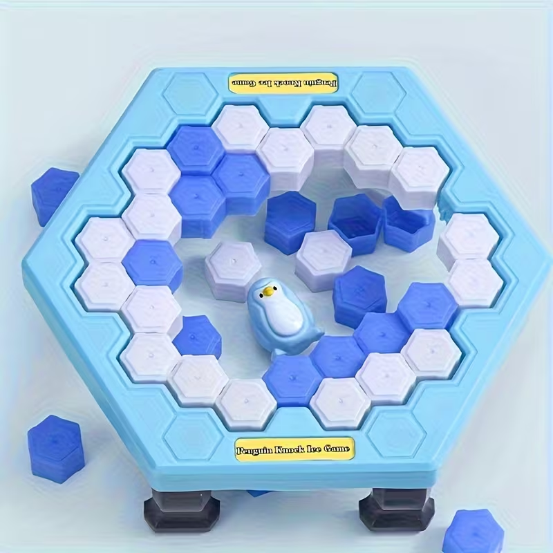 A 55pcs Penguin Ice Breaker Trap Puzzle Game, a 2-4 Player Family Board Game, STEM Toy for Kids, Logic Thinking Training, Multiplayer Interactive Parent-Child Strategy Game, Birthday Gift for Boys and Girls Ages 3+