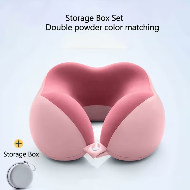 Ergonomic U-Shaped Neck Pillow with Storage Bag - Memory Foam Travel & Office, Removable & Machine-Washable Cover, Lightweight Portable Cervical Pillow for Airplane, Car, Bed - Compression-Fit Design for S (No Power Required) Sinterklaas