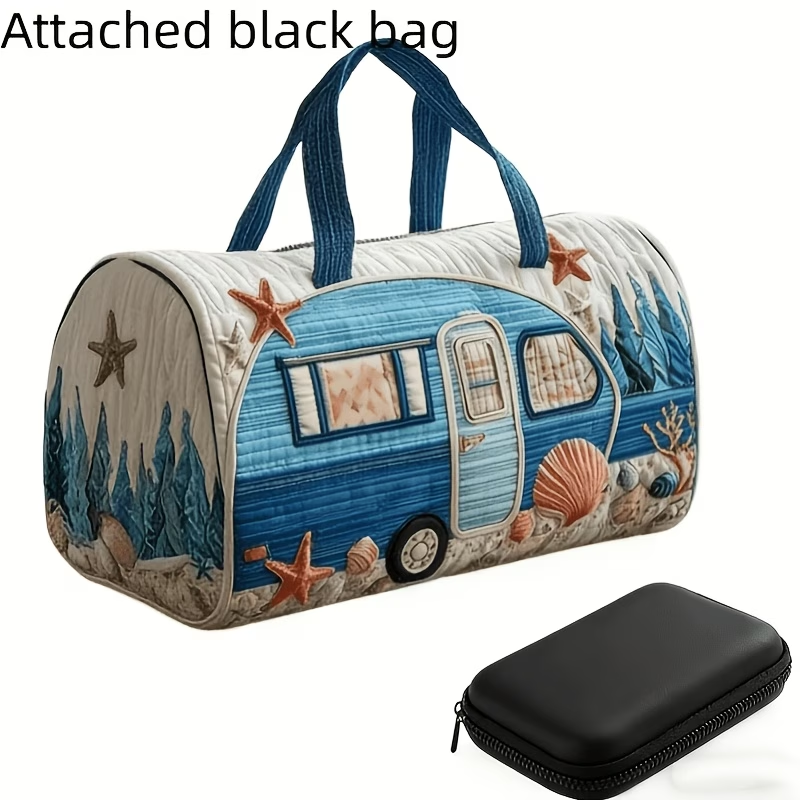 2pcs Hippie Bohemian Style Quilted Travel Bag - Vintage Quilted Overnight Travel Bag with Shoulder Strap, Multi-Pattern Bohemian Style, Suitable for Gym, Weekend Travel, Overnight Luggage, Handbag