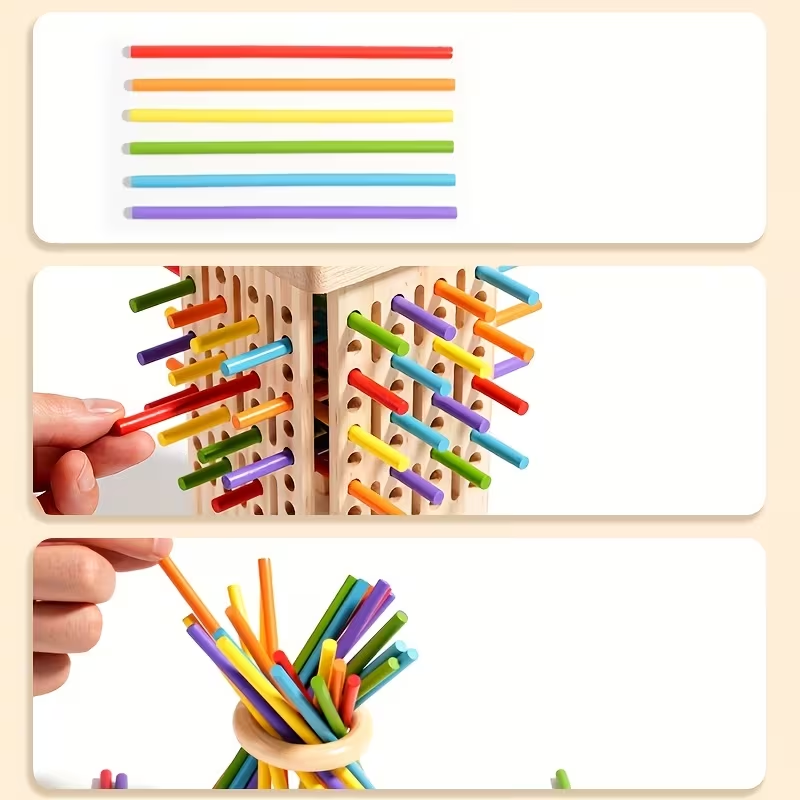 Wooden Stick Toys, Wooden Educational Toys, Interactive Board Games for Multiple Players, Parent- Games, Fostering Logical And Spatial Thinking, Birthday Gifts, Perfect Presents for Various Holidays