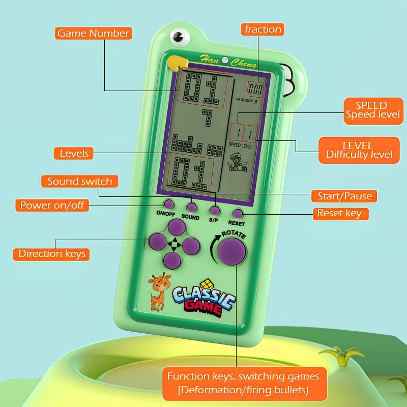 A Retro And Nostalgic Brick Game Console, Providing Players with Multiple Colors, Handheld Game Console, Suitable for Holiday Gifts (This Console Does Not Include Batteries)