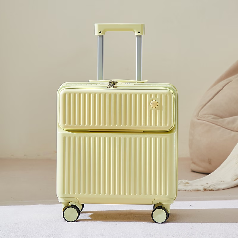 Front-Opening Convenient Small Carry-On Suitcase 20Inch Luggage Rolling Case Multi-Functional Travel Case Lightweight Password Case Small Size