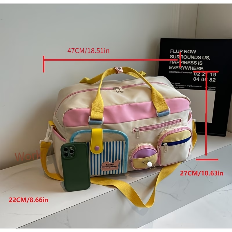 Travel Bag Luggage Bag Dopamine Yoga Swimming Fitness Bag Women'S Short Trip Business Onboard Travel Bag Lightweight Luggage Organizer