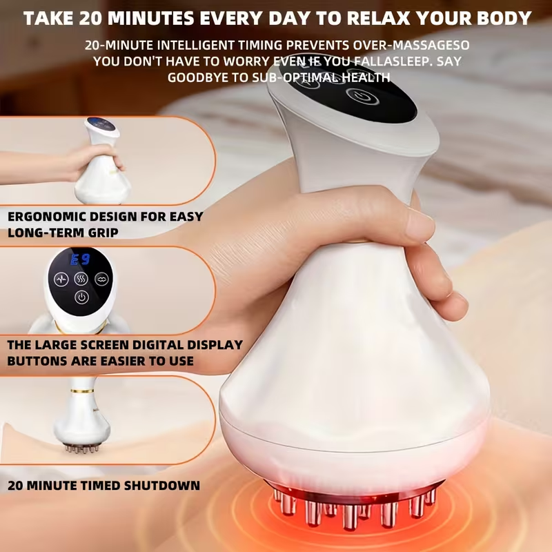 Cross-border Electric Meridian Brush Mini Portable Scraping Instrument Vibration Massager Household Whole Body Cupping Device