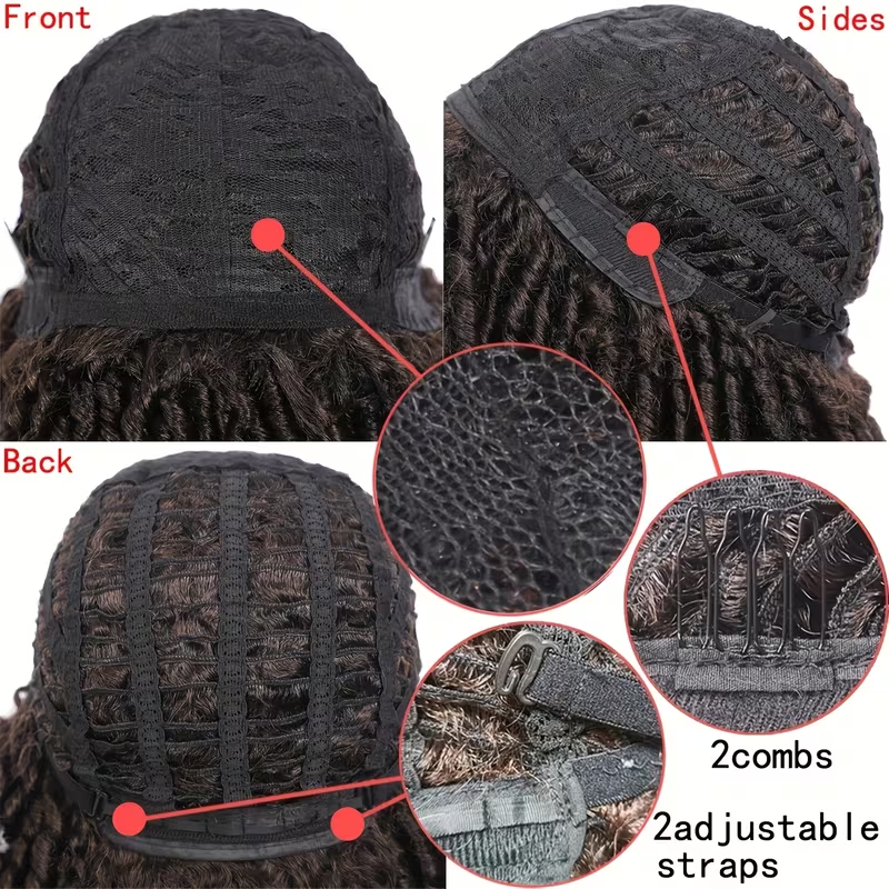 10" African Twist Braid Wig | Low Maintenance, Realistic Texture, Y2K & Cool Girl Style, Natural Black, Essential for Daily & Event Looks