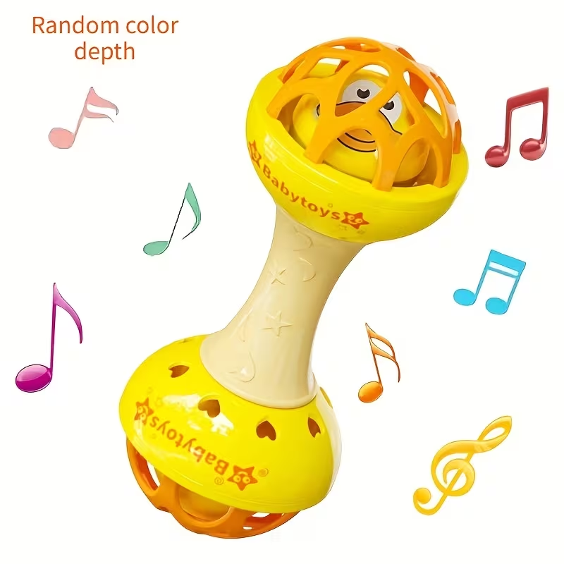Baby-Grade Vibrating Hand Bell Toy | Sensory & Hearing Development, Grip Training, Soothing Tactile Stimulation, Colorful ABS Resin, Ideal Birthday Gift for Infants & Toddlers Dutora(Random Color)