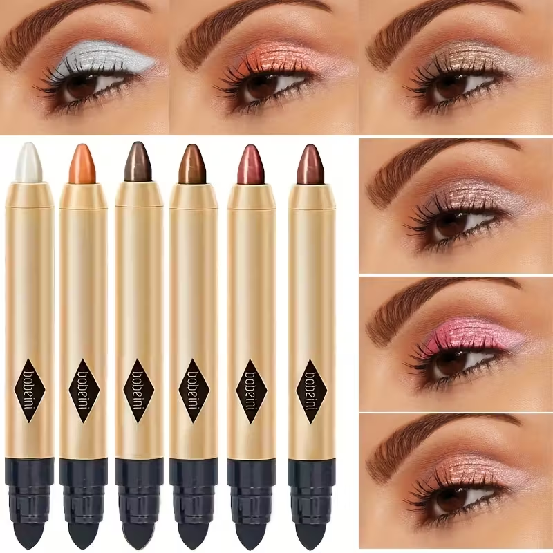 6pcs Set of Shimmering Eyeshadow Sticks with Dual-Ended Design, Shimmery & Glitter Finish for Effortless Eye Makeup – Perfect for a Sophisticated Look, Makeup Eyeshadow Palette, Makeup Stick, Eyeshadows for Women, Glamorous Look, Party Makeup