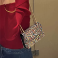 Rhinestone Clutch Bag Women'S Evening Bag, Sparkling Handheld Party Wallet, Texture, Full Diamond Heavy Decoration, Large Capacity, Golden Chain Shoulder Strap, Suitable For Dinner, Party, Formal Events, Halloween Gifts, Christmas Gifts
