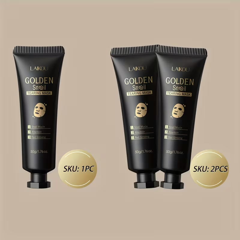 1pc or 2pcs LAIKOU Tearing/Tear-Off Facial Mask - Suitable for Women & Men, Fragrance-Free with Glycerin, Formaldehyde-Free -Off Mask for Skin, Cleansing Skincare Gift (50g/1.76oz)