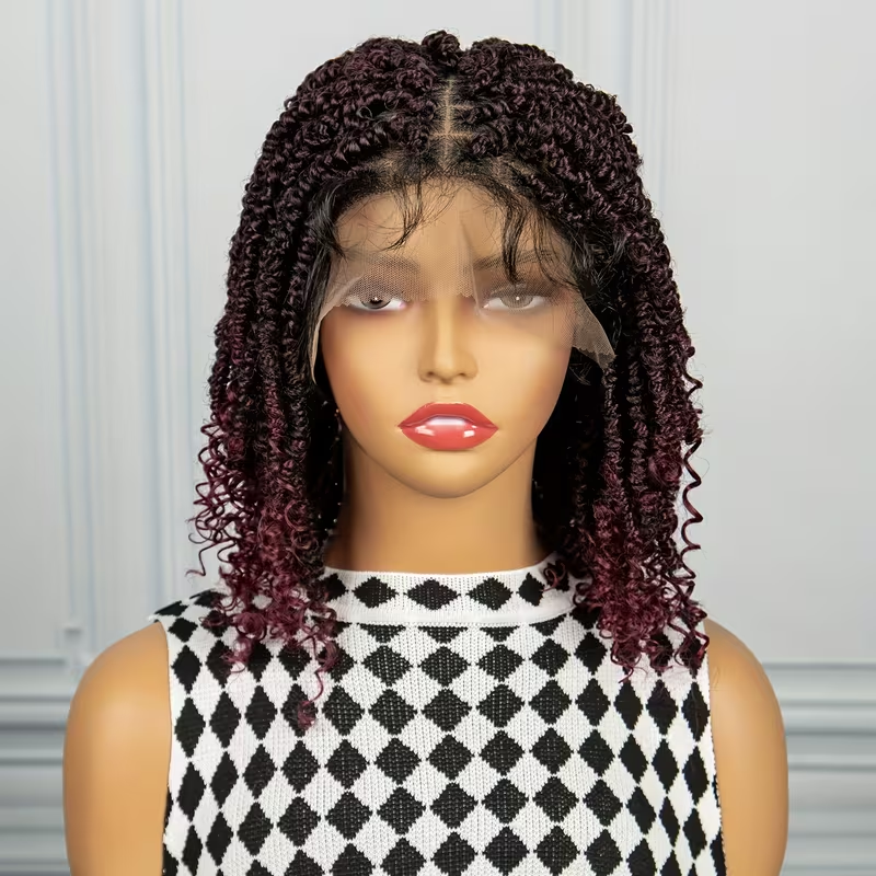 [Curly Braids Wig] Heat Resistant Curly Braids Wig - Beginners Friendly Synthetic Lace Wig For Women