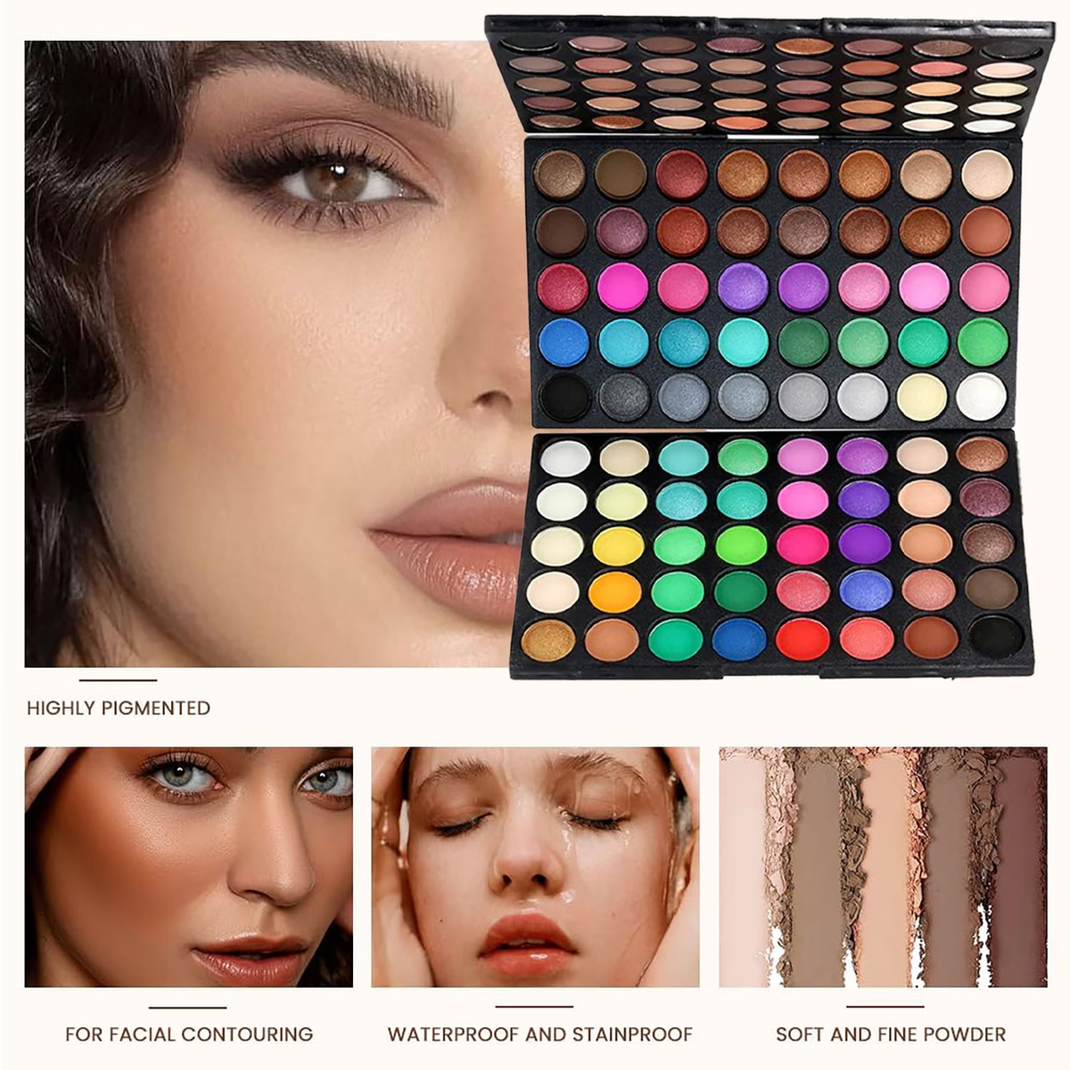 120-Color Eyeshadow Palette with 6 Makeup Brushes, Multi-Color Eyeshadow Palette for Stage Makeup, Cosplay, Shimmer and Matte Multi-Color Eyeshadow